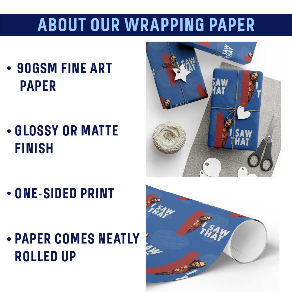 Funny Jesus I Saw That Wrapping Paper Roll Retro Christian Meme