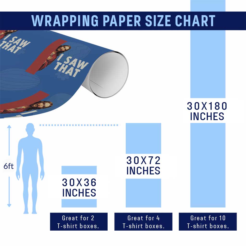 Funny Jesus I Saw That Wrapping Paper Roll Retro Christian Meme