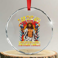 Funny Jesus LitRPG I Am The Way Motherfucker Crystal Glass Ornament