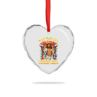 Funny Jesus LitRPG I Am The Way Motherfucker Heart Crystal Glass Ornament