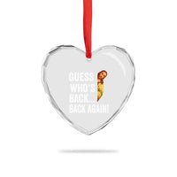 Funny Jesus Meme Quote Heart Crystal Glass Ornament Easter Guess Whos Back Funny Religious - Wonder Print Shop