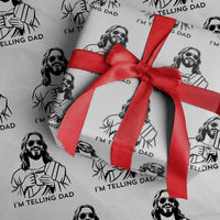 Funny Jesus Meme Wrapping Paper Roll I Am Telling Dad