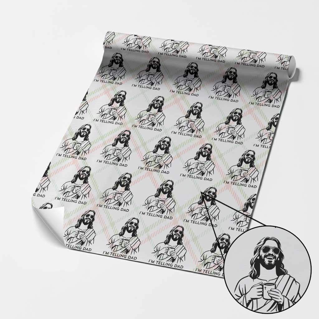 Funny Jesus Meme Wrapping Paper Roll I Am Telling Dad