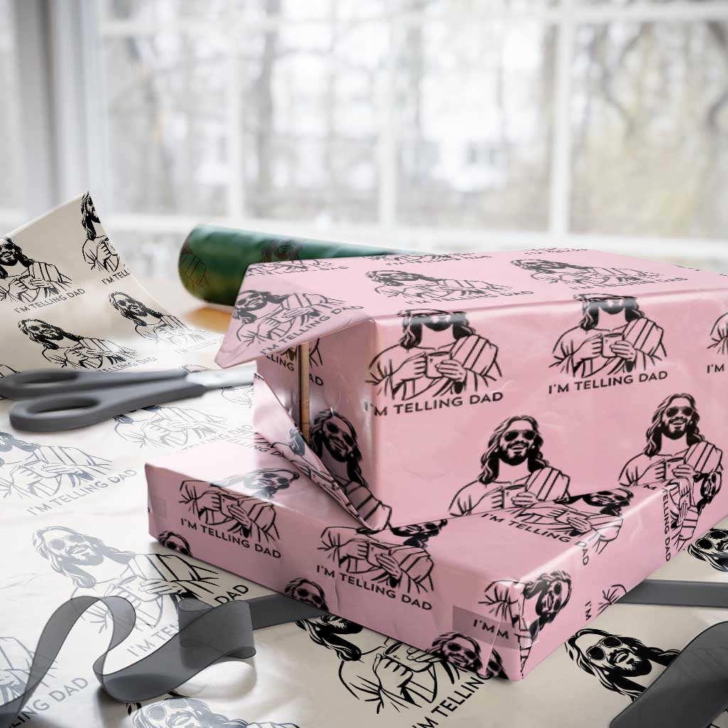 Funny Jesus Meme Wrapping Paper Roll I Am Telling Dad