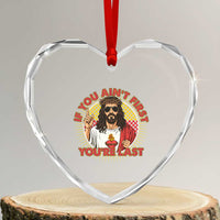 Funny Jesus Racing Heart Crystal Glass Ornament If You Are Not First You Are Last - Wonder Print Shop