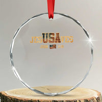 Funny Jesus Saves USA John 3 16 Crystal Glass Ornament Christian 4th Of July Bible Verse - Wonder Print Shop
