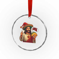 Funny Jesus Taco Mexican Crystal Glass Ornament Let Us Taco About Jesus TS14