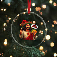 Funny Jesus Taco Mexican Crystal Glass Ornament Let Us Taco About Jesus TS14