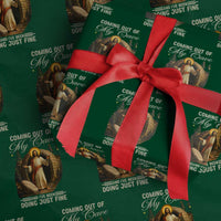 Funny Jesus Wrapping Paper Roll Coming Out Of My Cave And I've Been Doing Just Fine - Wonder Print Shop