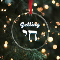 Funny Jewish Crystal Glass Ornament Getting Chai High Hanukkah Humor - Wonder Print Shop