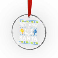 Funny Jewish Hanukkah Crystal Glass Ornament Not Today Santa Hebrew David Star TS11