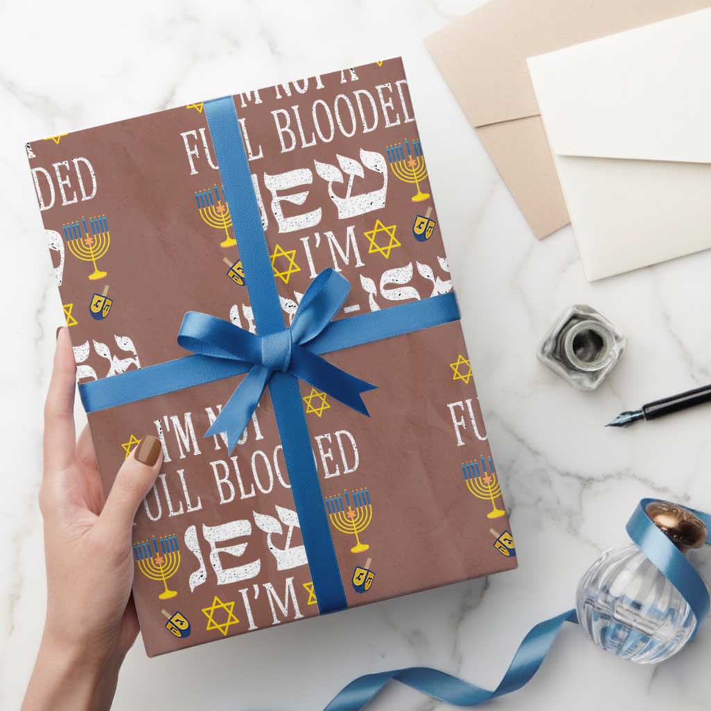Funny Jewish Hanukkah Wrapping Paper Roll I'm Not Full Blooded Jew I'm Jewish Chanukah