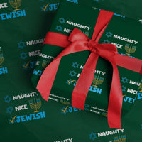 Funny Jewish Hanukkah Wrapping Paper Roll Nice Naughty Jewish Menorah Hanukkiah Chanukah Ugly