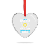 Funny Jewish Heart Crystal Glass Ornament I Am A Bad Jew I Am A Jew That Does Good - Wonder Print Shop