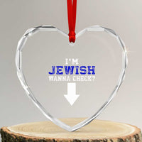Funny Jewish Heart Crystal Glass Ornament Im Jewish Wanna Check - Wonder Print Shop