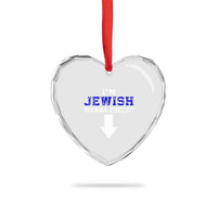 Funny Jewish Heart Crystal Glass Ornament Im Jewish Wanna Check - Wonder Print Shop