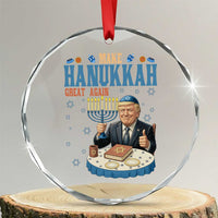 Funny Jewish Holiday Crystal Glass Ornament Make Hanukkah Great Again Ugly Gift - Wonder Print Shop