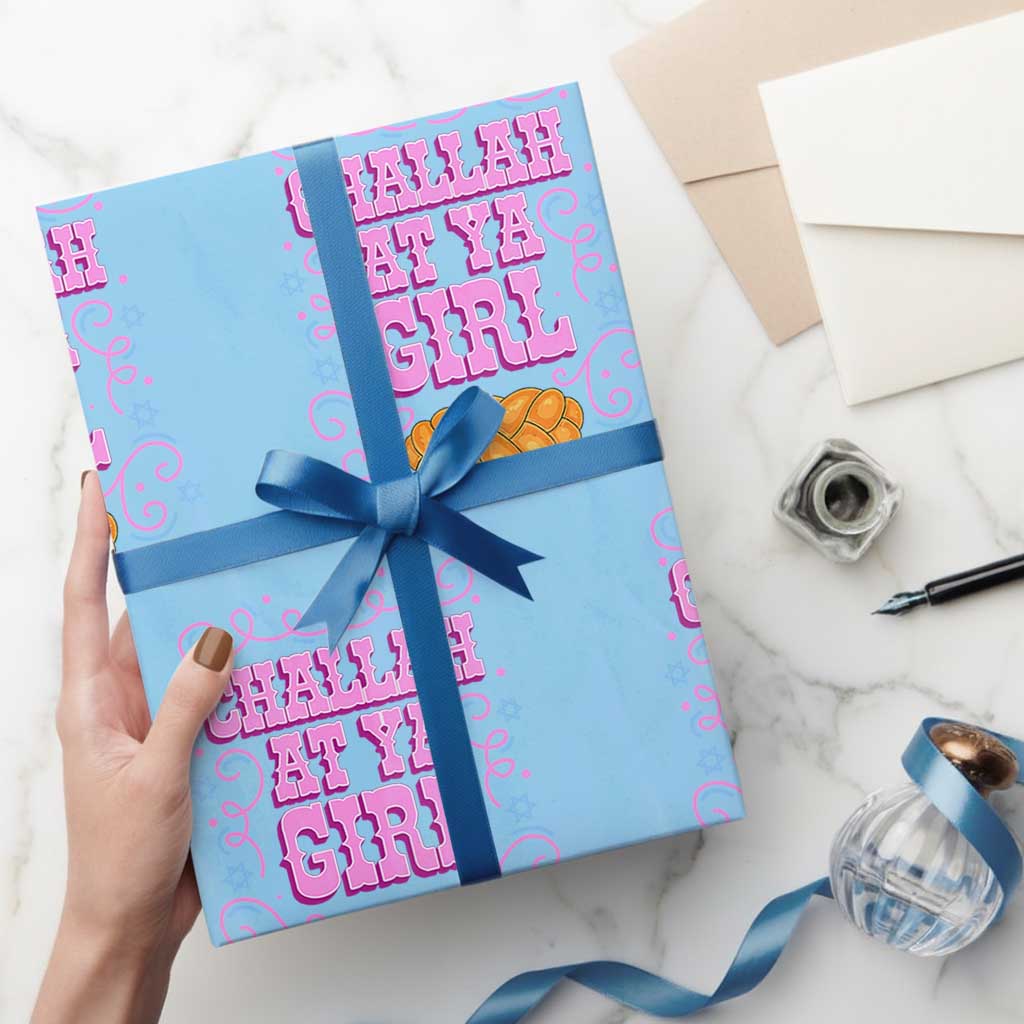 Funny Jewish Holiday Wrapping Paper Roll Challah At Ya Girl Gift - Wonder Print Shop