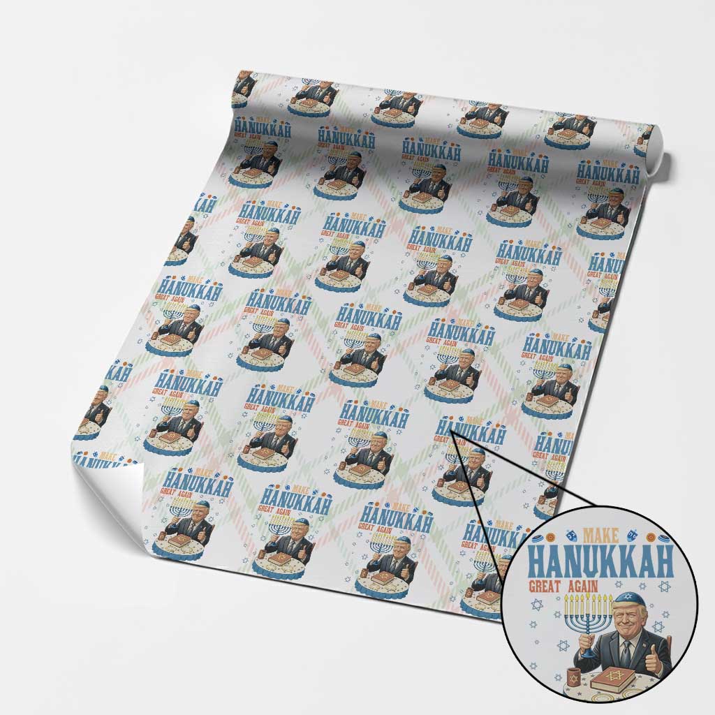 Funny Jewish Holiday Wrapping Paper Roll Make Hanukkah Great Again Ugly Gift - Wonder Print Shop