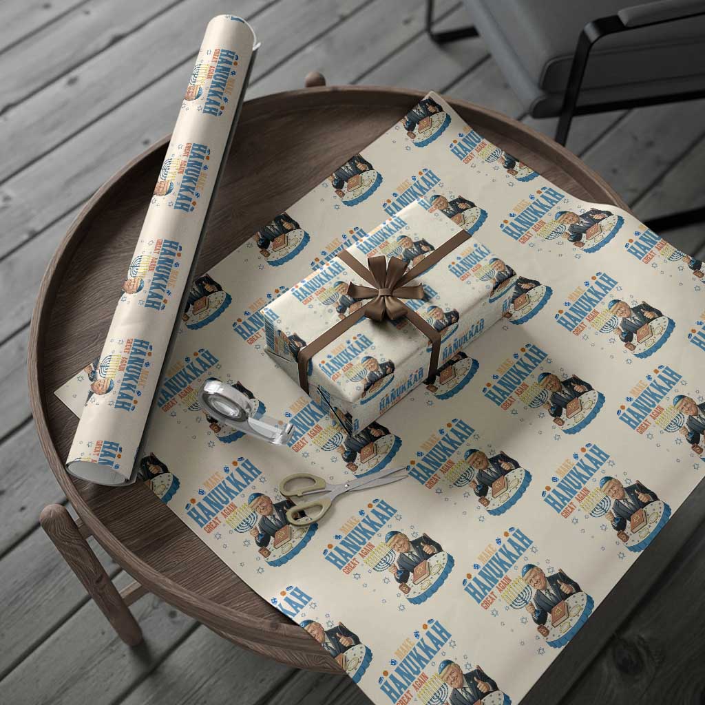 Funny Jewish Holiday Wrapping Paper Roll Make Hanukkah Great Again Ugly Gift - Wonder Print Shop