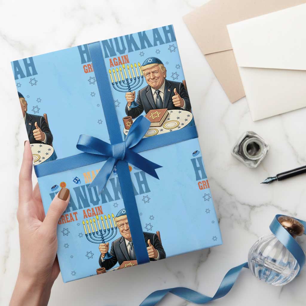 Funny Jewish Holiday Wrapping Paper Roll Make Hanukkah Great Again Ugly Gift - Wonder Print Shop
