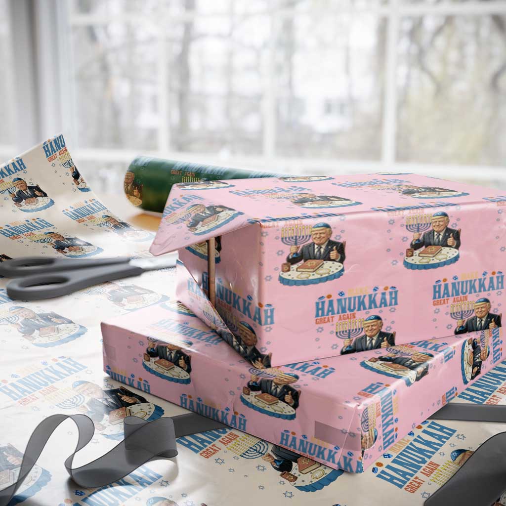 Funny Jewish Holiday Wrapping Paper Roll Make Hanukkah Great Again Ugly Gift - Wonder Print Shop