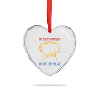Funny Jimothy Meme Back Pain Humor Heart Crystal Glass Ornament My Back Problems Do Not Define Me Viral Seattle Raccoon