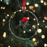 Funny Jimothy Raccoon Wearing Red Cap Graphic Crystal Glass Ornament Viral Seattle Trash Panda Feral Legend