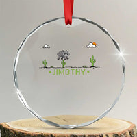 Funny Jimothy The Raccoon Crystal Glass Ornament Pixel Art Retro Gaming Trash Panda Meme