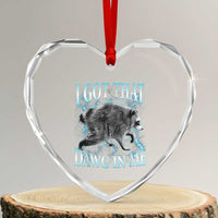 Funny Jimothy The Raccoon Heart Crystal Glass Ornament I Got That Dawg In Me Bootleg Art