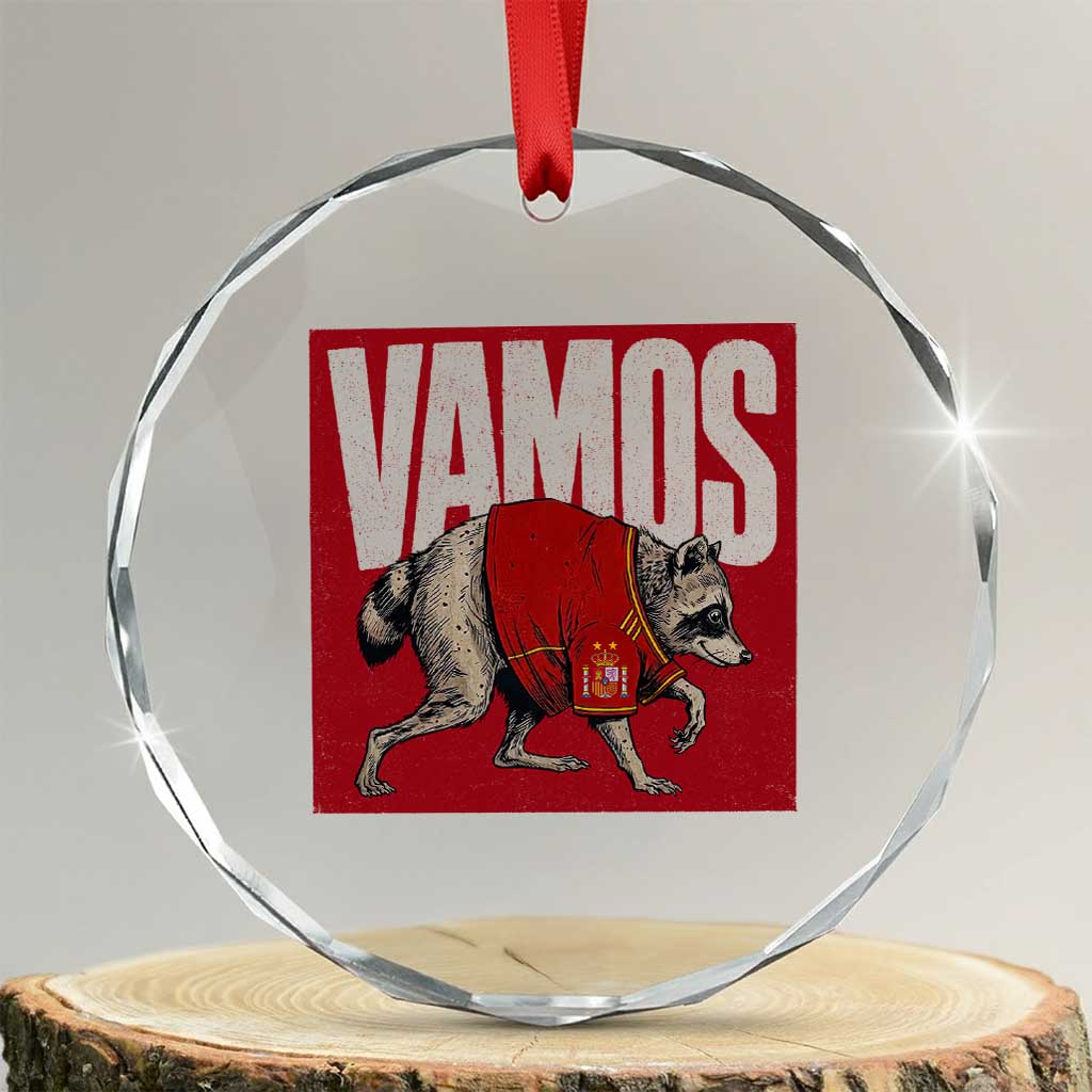 Funny Jimothy Vamos Spain Soccer Fans Parody Crystal Glass Ornament Seattle Raccoon Espana Champs Victory Celebration