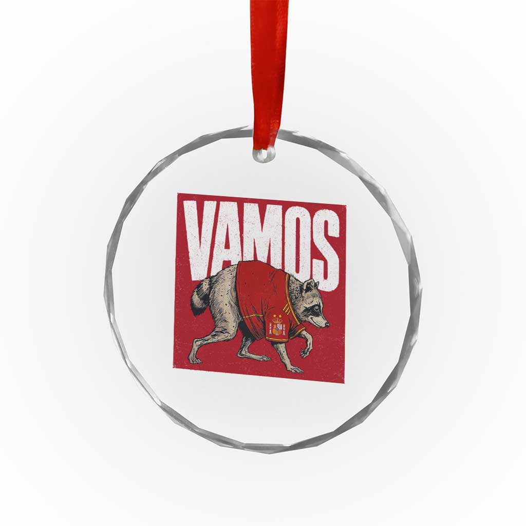 Funny Jimothy Vamos Spain Soccer Fans Parody Crystal Glass Ornament Seattle Raccoon Espana Champs Victory Celebration