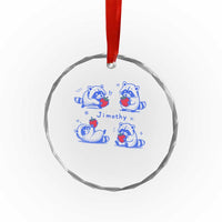 Funny Jimothy Viral Raccoon Crystal Glass Ornament Cute Baby Trash Panda Strawberry