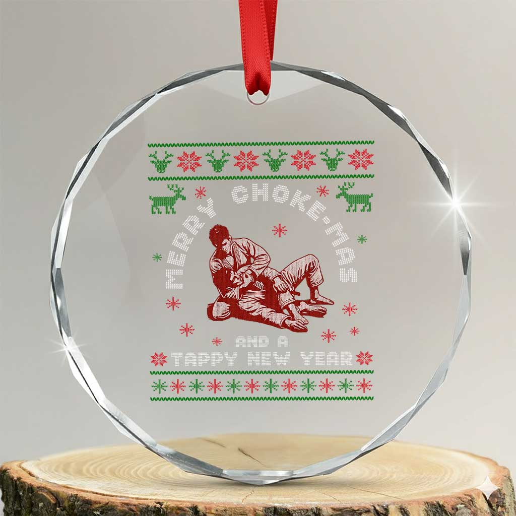 Funny Jiu Jitsu Christmas Crystal Glass Ornament Holiday Martial Arts BJJ Lover Ugly Xmas - Wonder Print Shop
