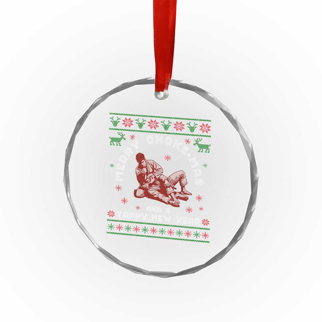 Funny Jiu Jitsu Christmas Crystal Glass Ornament Holiday Martial Arts BJJ Lover Ugly Xmas - Wonder Print Shop