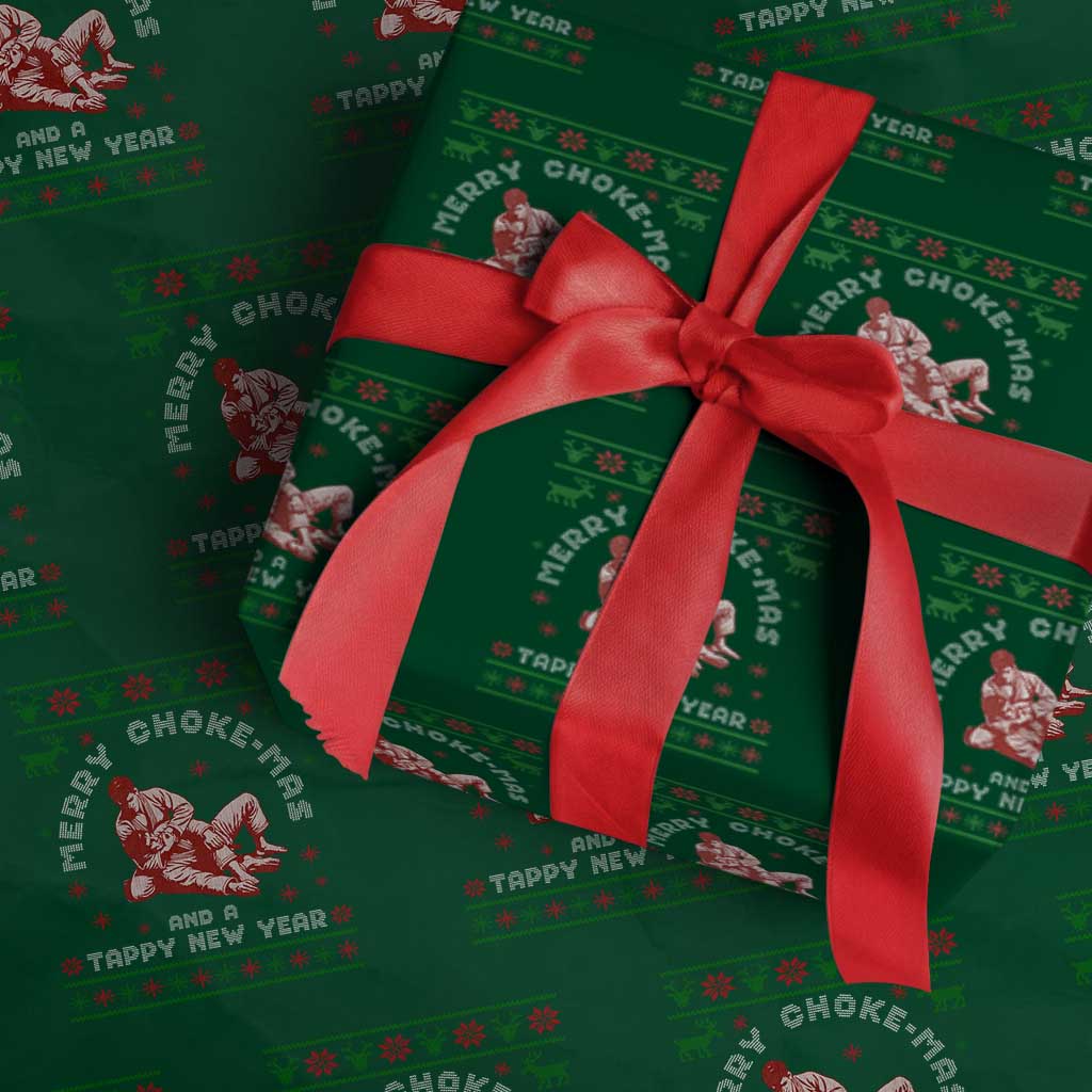 Funny Jiu Jitsu Christmas Wrapping Paper Roll Holiday Martial Arts BJJ Lover Ugly Xmas - Wonder Print Shop