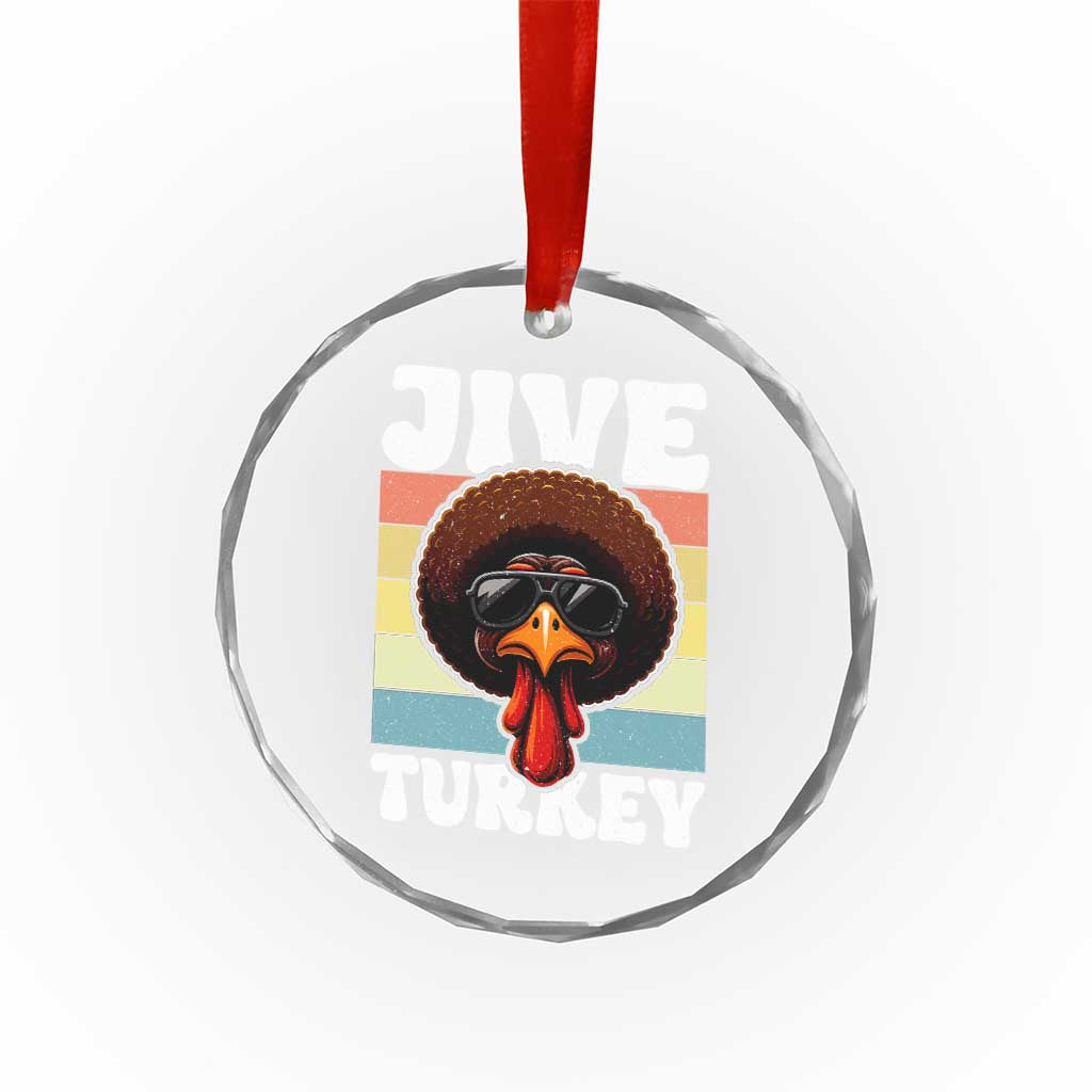 Funny Jive Thanksgiving Turkey Day Crystal Glass Ornament Retro Afro Black Turkey - Wonder Print Shop