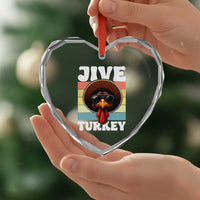 Funny Jive Thanksgiving Turkey Day Heart Crystal Glass Ornament Retro Afro Black Turkey - Wonder Print Shop