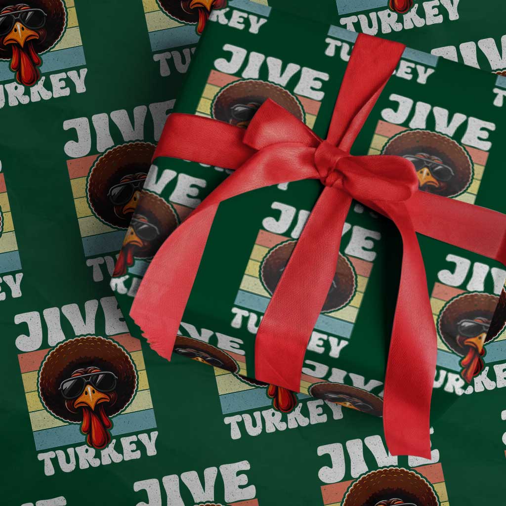 Funny Jive Thanksgiving Turkey Day Wrapping Paper Roll Retro Afro Black Turkey - Wonder Print Shop