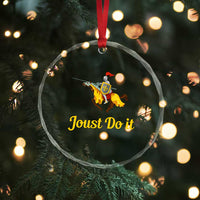 Funny Joust Do It Medieval Knight Horse Graphic Crystal Glass Ornament Jousting Renaissance Faire Parody