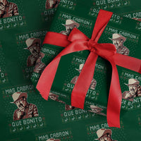 Funny Julian Garza Christmas Wrapping Paper Roll Mas Cabron Que Bonito Cowboy Holiday Mexican Xmas - Wonder Print Shop