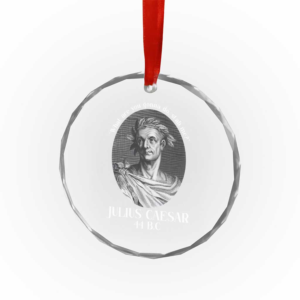 Funny Julius Caesar Crystal Glass Ornament What Are You Gonna Do Stab Me Roman History - Wonder Print Shop