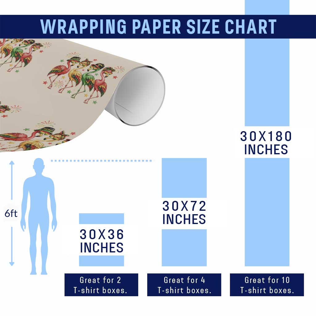 Funny Juneteenth Flamingos Squad Wrapping Paper Roll African American Heritage