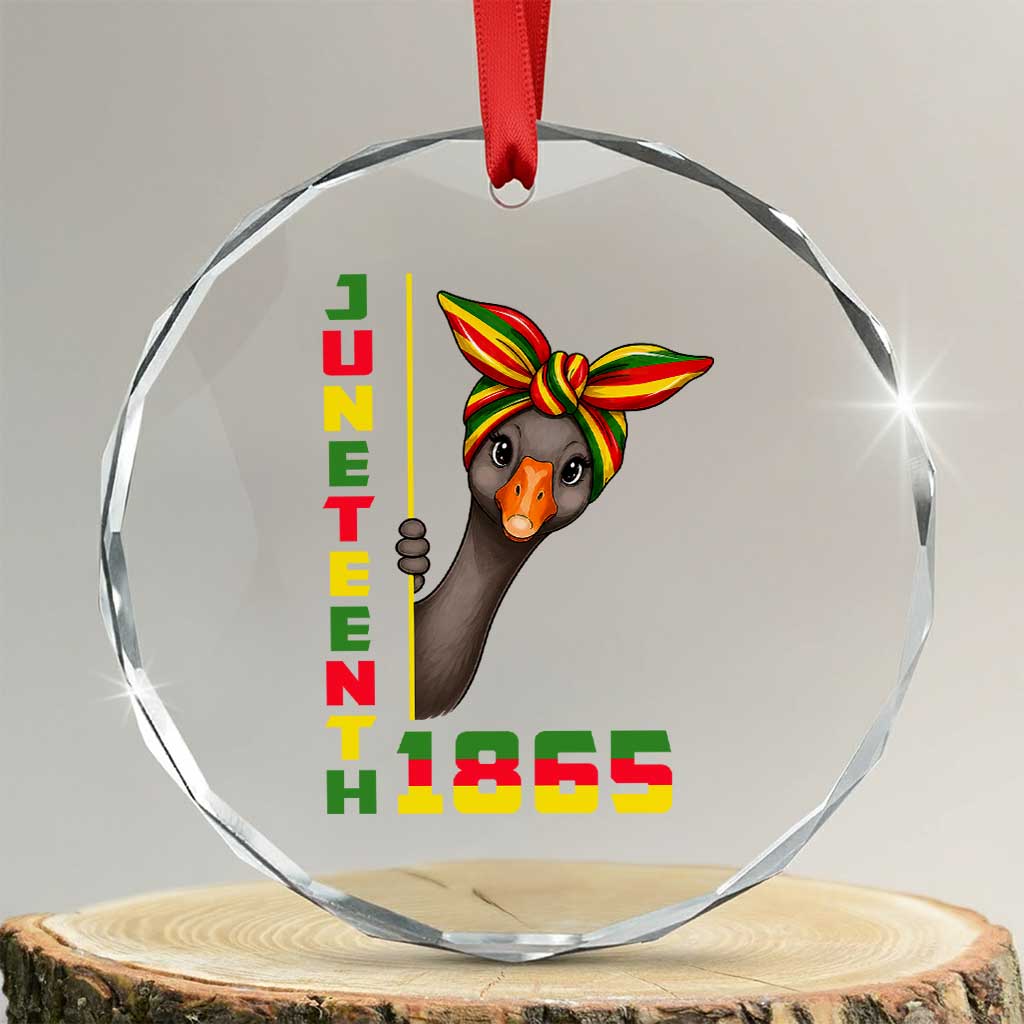 Funny Juneteenth Goose Crystal Glass Ornament African American Pride Gift