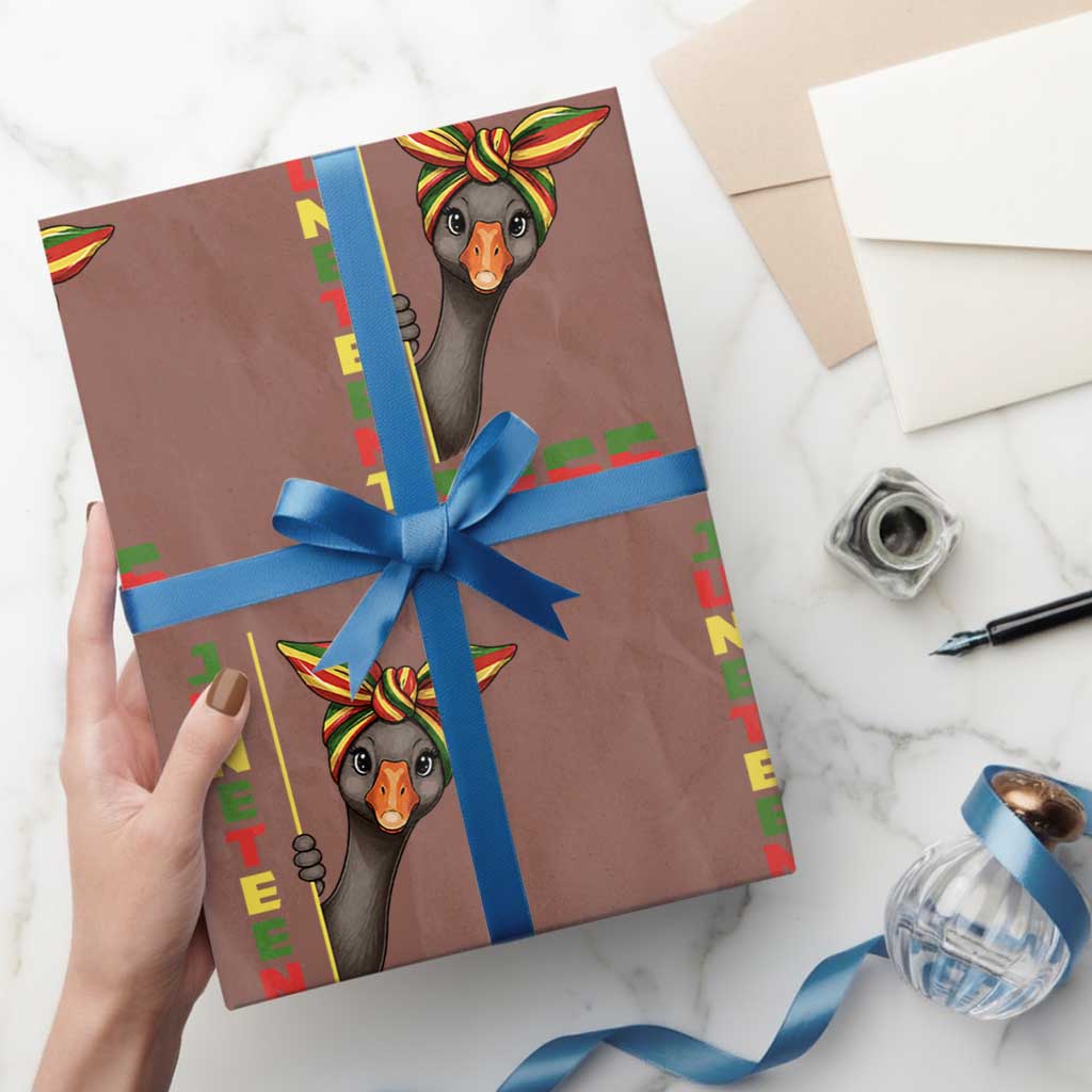 Funny Juneteenth Goose Wrapping Paper Roll African American Pride Gift