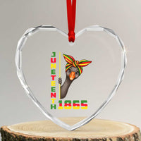 Funny Juneteenth Goose Heart Crystal Glass Ornament African American Pride Gift