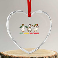 Funny Just A Free Silly Goose Heart Crystal Glass Ornament Juneteenth Freedom Day