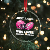 Funny Just A Girl Who Loves Fantasy Football Crystal Glass Ornament - Wonder Print Shop