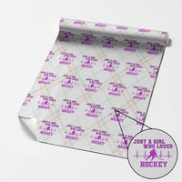 Funny Just A Girl Who Loves Hockey Wrapping Paper Roll Gift For Women - Wonder Print Shop