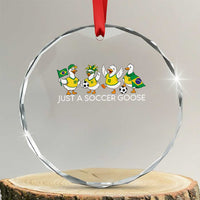 Funny Just A Soccer Goose Crystal Glass Ornament Brazil Football Fan